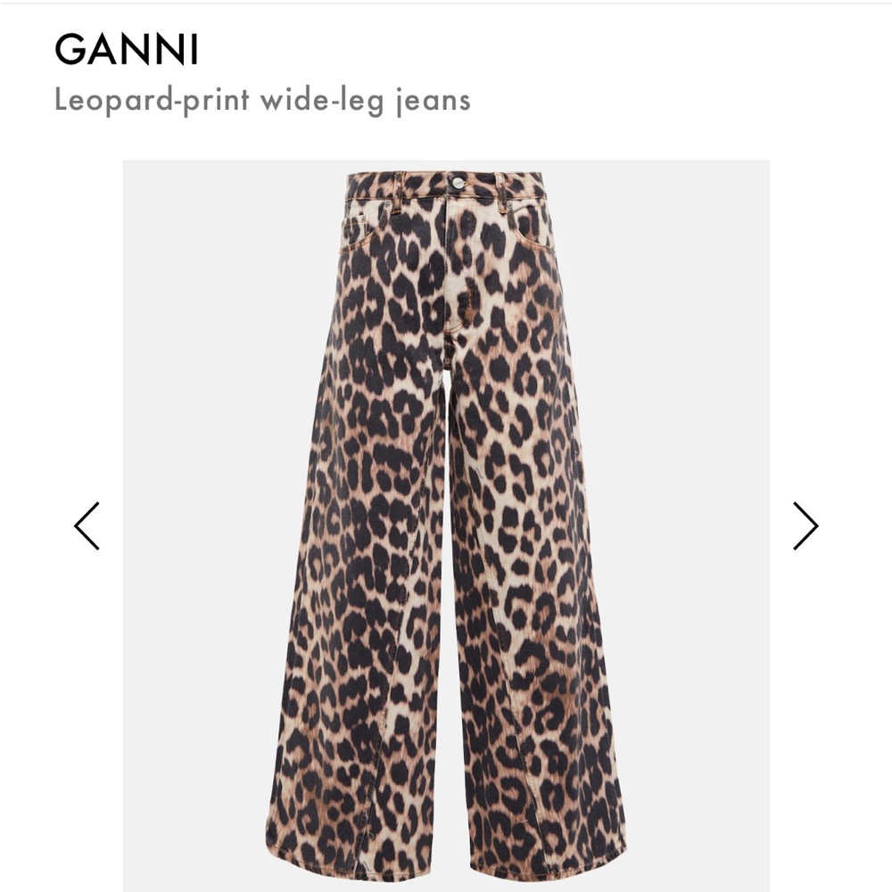 Like New Ganni Jozey Leopard Pants Jeans